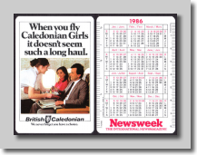 Pocket Calendar 1986